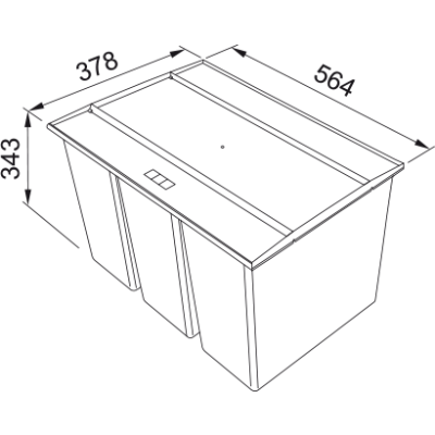 Šiukšliadėžė FRANKE Easy Sort 60, 2x14,5L + 2x7,5L