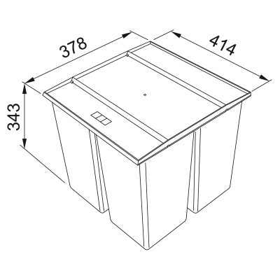 Šiukšliadėžė FRANKE Easy Sort 45, 1x14,5L + 2x7,5L
