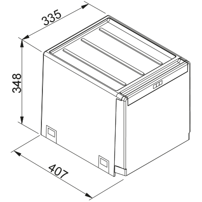 Šiukšliadėžė FRANKE Cube 40, 1x14L + 2x7L