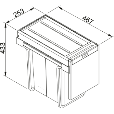 Šiukšliadėžė FRANKE Cube 30, 2x15L