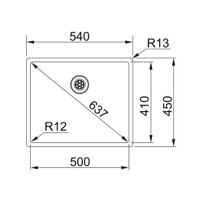 Nerūdijančio plieno plautuvė Franke Maris Box BXX 210/110-50