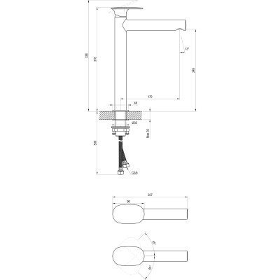 Praustuvo maišytuvas Ravak Spring SG, 315 mm, baltas matinis
