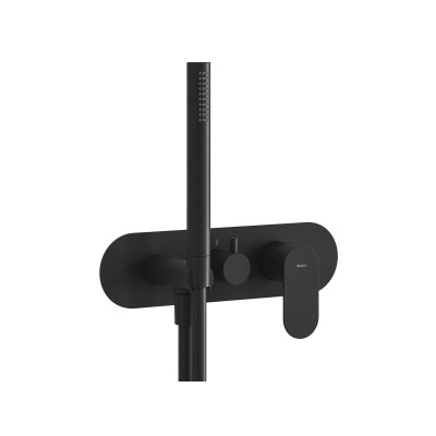 Vonios maišytuvas Ravak Eleganta EL 068.20BLM.O3.RB07D.+S, juodas matinis