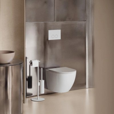 Pakabinamas unitazas Omnires Ottawa su Silent-Power technologija ir lėtaeigiu dangčiu, baltas matinis Pakabinamas unitazas Omnires Ottawa su Silent-Power technologija ir lėtaeigiu dangčiu, baltas matinis