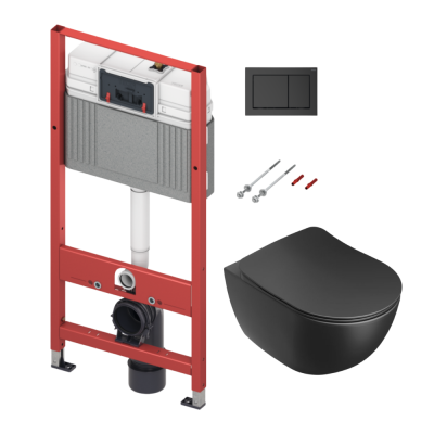 TECE ir Ravak Juodos spalvos Potinkinis WC Komplektas