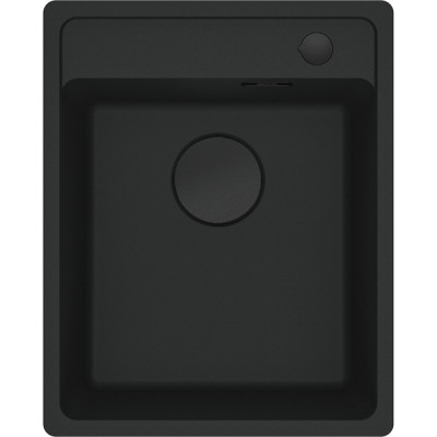 Granitinė plautuvė Franke Maris MRG 610-37A, juoda matinė, ekscentrinis ventilis