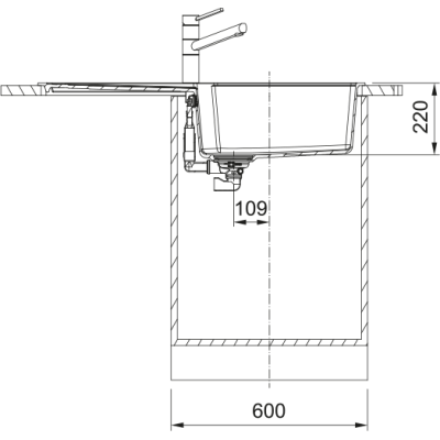 Granitinė plautuvė Franke Urban UBG 611-100, kašmyro