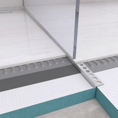 Kraštinis dušo nuolydžio formavimo profilis Balneo Inox 120cm, dešinė