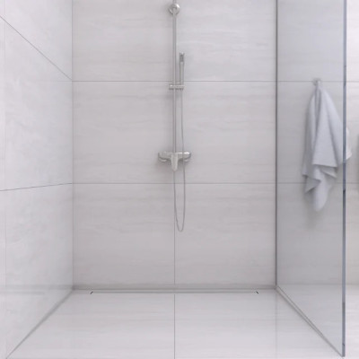 Kraštinis dušo nuolydžio formavimo profilis Balneo Inox 120cm, dešinė