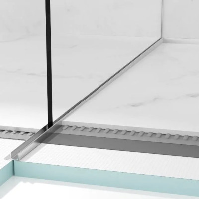 Dušo nuolydžio formavimo profilis stiklui Balneo Inox 120cm, kairė