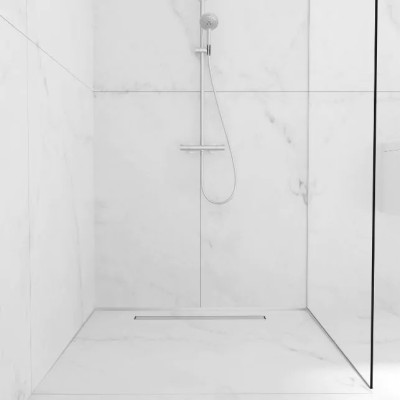 Dušo nuolydžio formavimo profilis stiklui Balneo Inox 120cm, dešinė