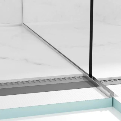 Dušo nuolydžio formavimo profilis stiklui Balneo Inox 170cm, dešinė