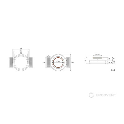 Priglaistomas gipsinis difuzorius ERGOVENT RONDO - 160mm