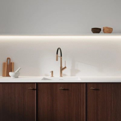 Maišytuvas Omnires Vita VI6350BLCPB, Matinė juoda / Šlifuotas varis