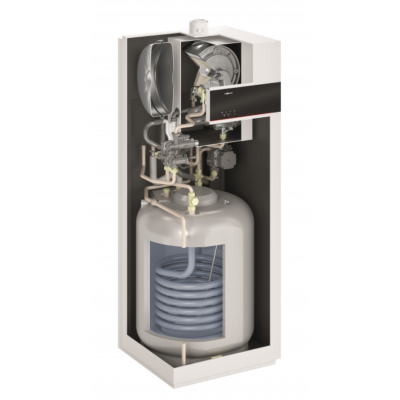 Kondensacinis pastatomas dujų katilas Viessmann - Vitodens 111-F, B1SF 25kW, su įmontuotu 130l vandens šildytuvu.