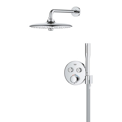 Dušo sistema Grohe Grohtherm SmartControl, potinkinė su lietaus galva 260, 2 funkcijų, chromas