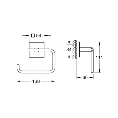 Tualetinio popieriaus laikilis Grohe Start Cube, chromas