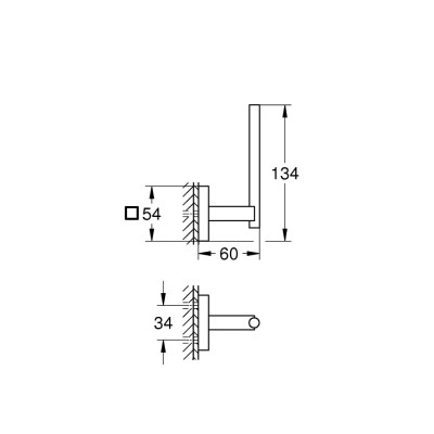 Tualetinio popieriaus laikilis Grohe Start Cube, vertikalus, chromas