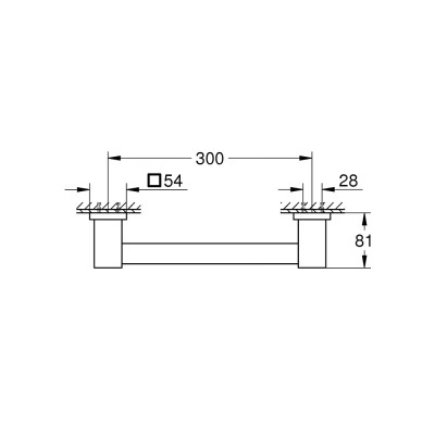 Vonios rankena Grohe Start Cube, 300 mm, chromas