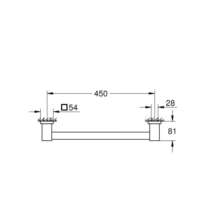 Vonios rankena Grohe Start Cube, 450 mm, chromas