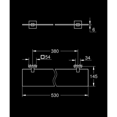 Stiklinė lentynėlė Grohe Start Cube, 530 mm, chromas