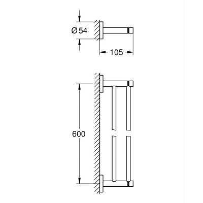 Rankšluosčių laikiklis Grohe Start, 600 mm, chromas