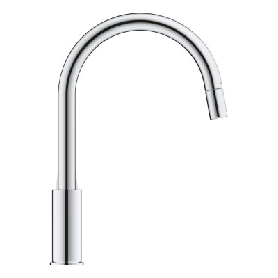Virtuvės maišytuvas Grohe StartEdge L, su C formos snapeliu ir ištraukiamu aeratoriumi, chromas