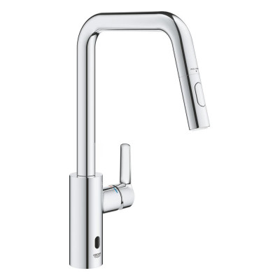 Virtuvės maišytuvas Grohe Start Touch L, U formos su ištraukiama galvute ir elektroniniu jutikliu, chromas