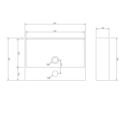 Pastatomas ant stalviršio arba pakabinamas praustuvas Omnires GARLAND 60x 37cm, baltas, blizgus