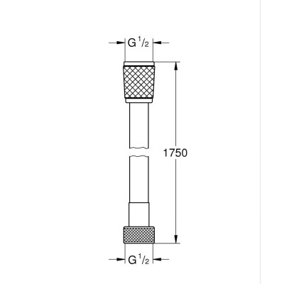 Dušo žarna Grohe VitalioFlex Silver, juoda matinė - 2