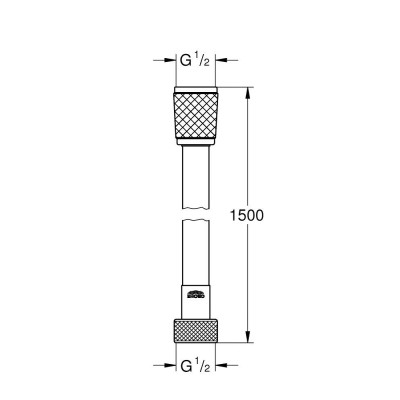 Dušo žarna Grohe VitalioFlex Silver, juoda matinė - 4