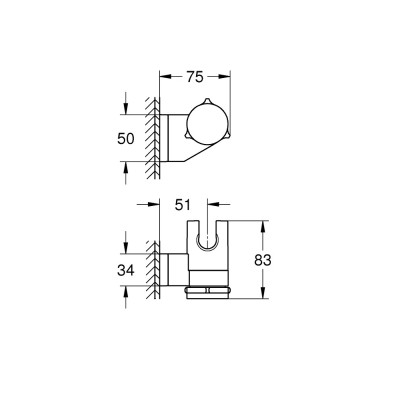 Dušo galvutės laikiklis Grohe Vitalio Universal, chromas - 6