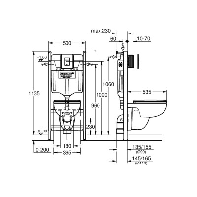Potinkinis rėmas 5in1 su pakabinamu unitazu Grohe Solido StartEdge Ceramic