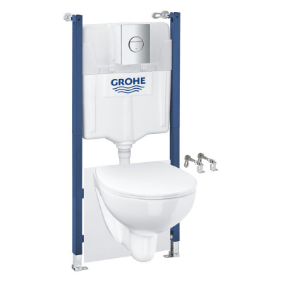 Potinkinio rėmo komplektas Grohe Solido 5in1 su keraminiu unitazu (Slim SC)