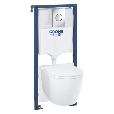 Potinkinio rėmo komplektas Grohe Solido 5in1 Start Round Ceramic (Rimless, apvaliu mygtuku)
