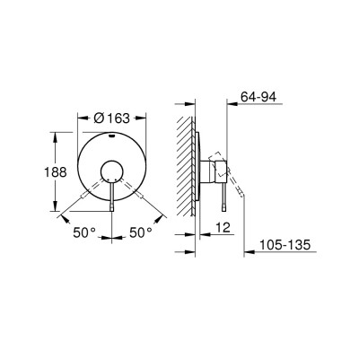 Potinkinis dušo maišytuvas Grohe Essence New OHM, chromas - 4