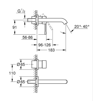 Praustuvo maišytuvas Grohe Essence M, potinkinis, chromas - 10