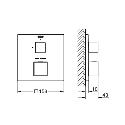 Potinkinis dušo maišytuvas Grohe Grohtherm Cube su termostatu, chromas - 2
