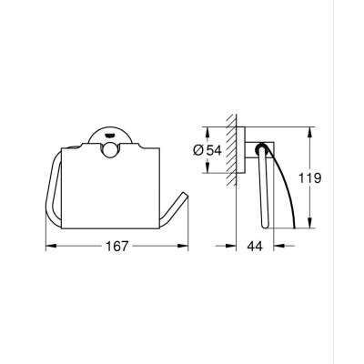 Tualetinio popieriaus laikiklis Grohe Essentials, chromas