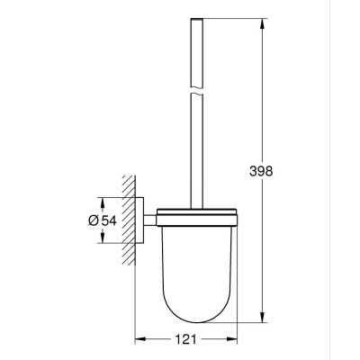 Pakabinamas tualeto šepetys Grohe Essentials, chromas