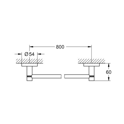 Rankšluosčių laikiklis Grohe Essentials 800 mm, chromas