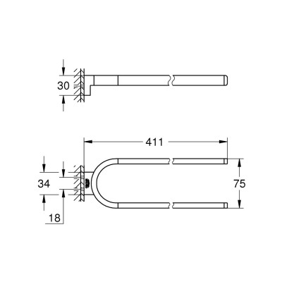 Rankšluosčių kabykla Grohe Selection 360 mm, dviguba, chromas