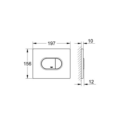 Grohe Arena Cosmopolitan plastikinis pisuaro nuleidimo klavišas, horizontalus, chromas