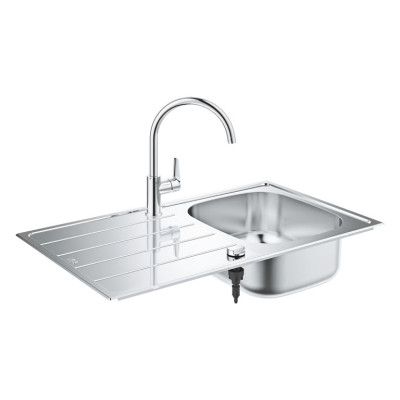 Nerūdijančio plieno plautuvės ir maišytuvo komplektas Grohe K200/Bau 86/50, chromas