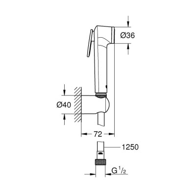 Bidė purkštukas Grohe Tempesta-F Trigger Spray 30, chromas