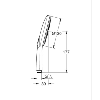 Dušo galvutė Grohe Rainshower SmartActive 130, chromas - 19