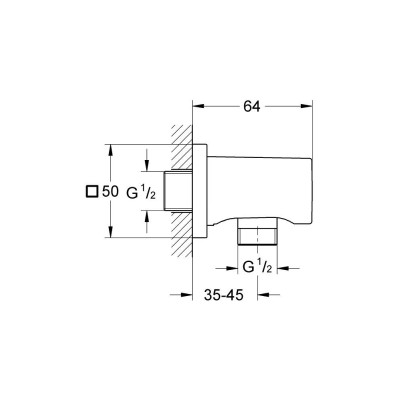 Dušo alkūnė Grohe Rainshower Cube, chromas - 2
