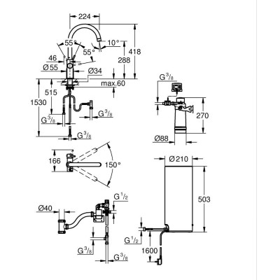 Plautuvės maišytuvo komplektas su filtru ir boileriu L Grohe Red Duo, chromas - 2