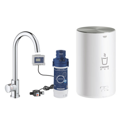 Papildomo plautuvės maišytuvo komplektas su filtru ir boileriu M Grohe Red Duo, chromas