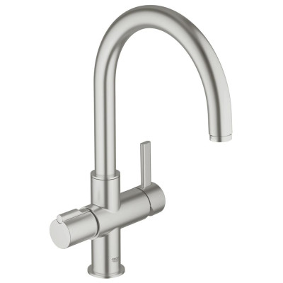 Plautuvės maišytuvas su verdančio vandens funkcija Grohe Red Duo, šlif. plienas